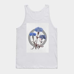 zen circle with sumiE watercolor cornflowers Tank Top